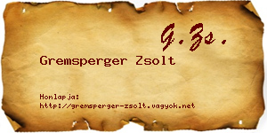 Gremsperger Zsolt névjegykártya